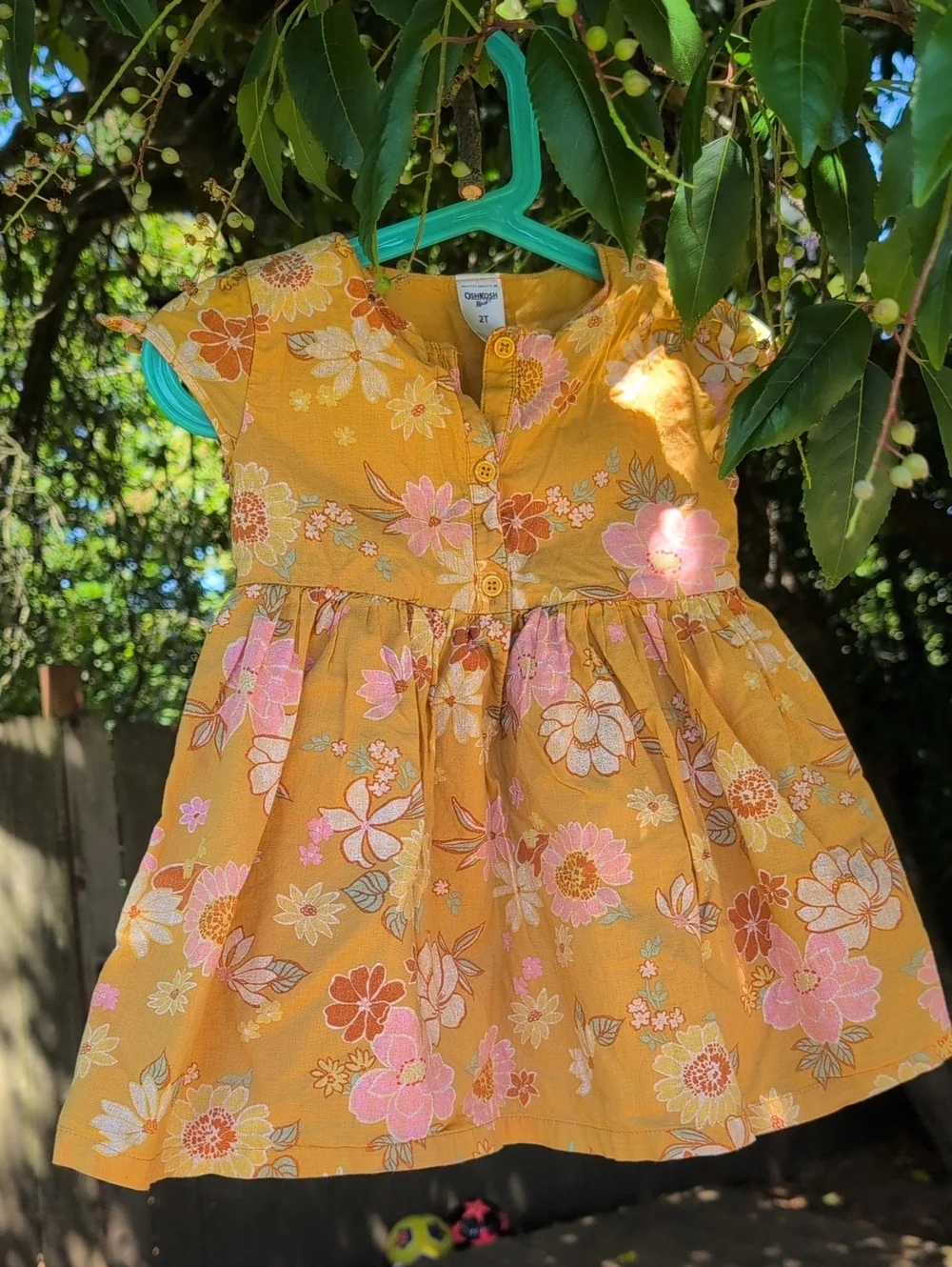 OshKosh B'gosh Mustard Yellow Floral Toddler Dress